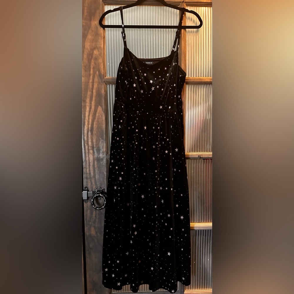 Torrid Black velvet Starry  Dress